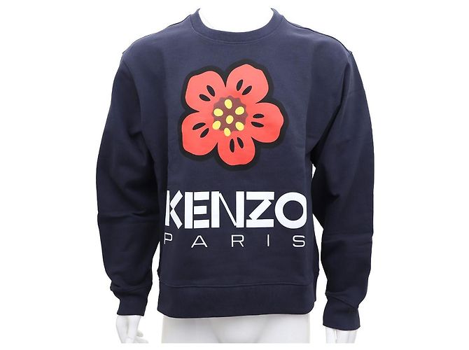 Kenzo Logo-Sweatshirt für Herren mit Bork-Blume Blau