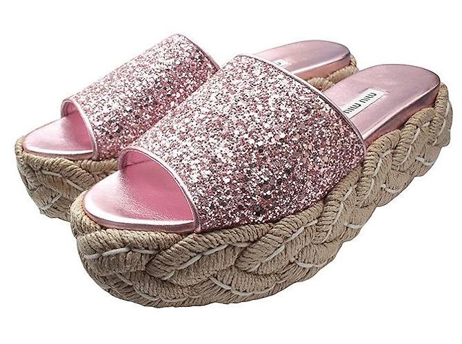 Miu Miu Espadrilles glitterate rosa