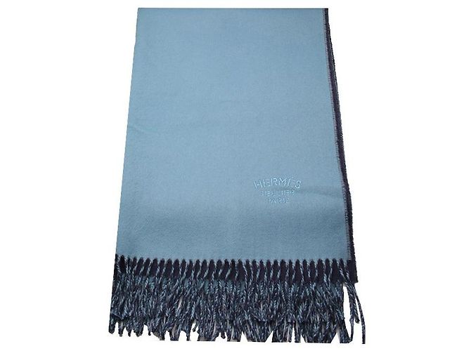 Hermès Stola in cashmere bicolore Blu