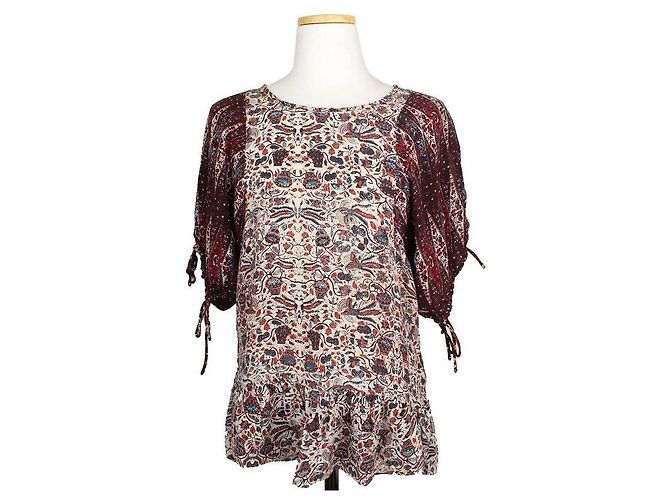 Isabel Marant Etoile Multi-Pattern Frill Silk Blouse Multiple colors