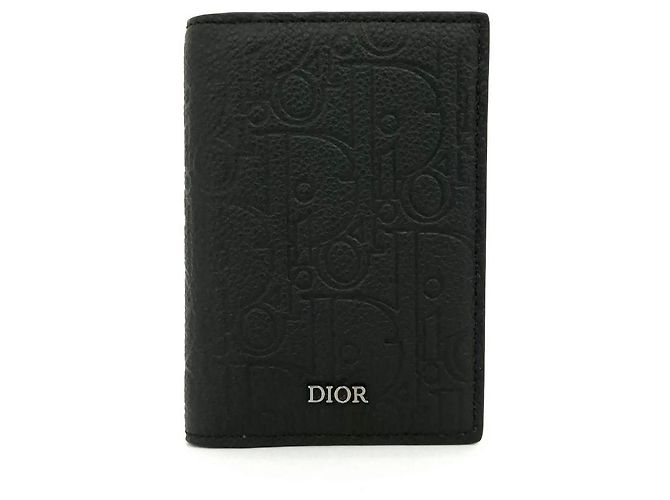Dior Vertical Twofold Card Holder Black