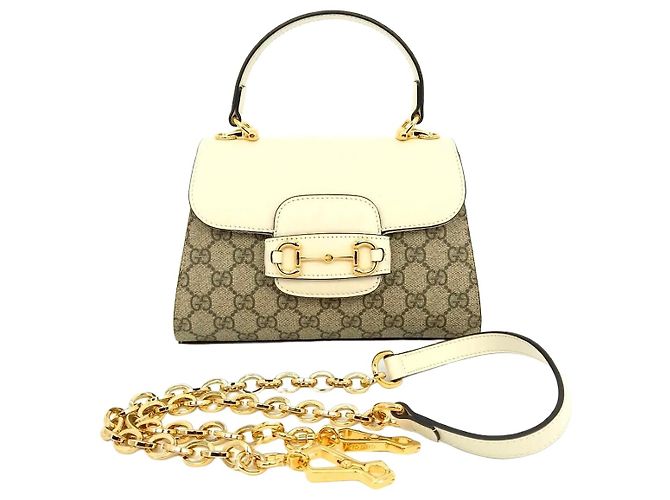 Gucci Mini sac à poignée Horsebit Marron
