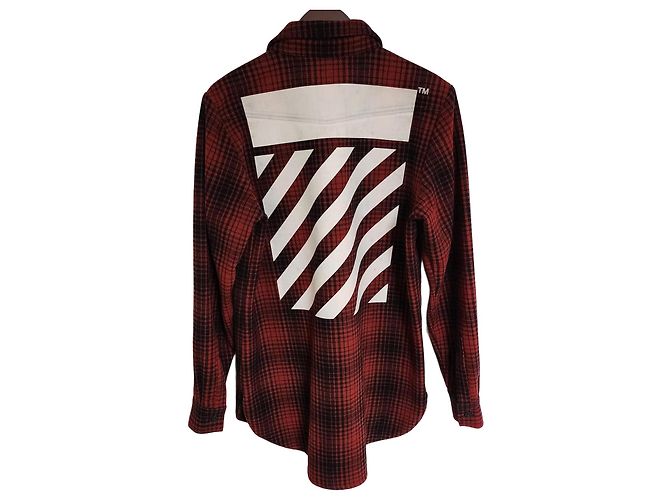 Off White Red Arrow Flannel Oversized Jacket