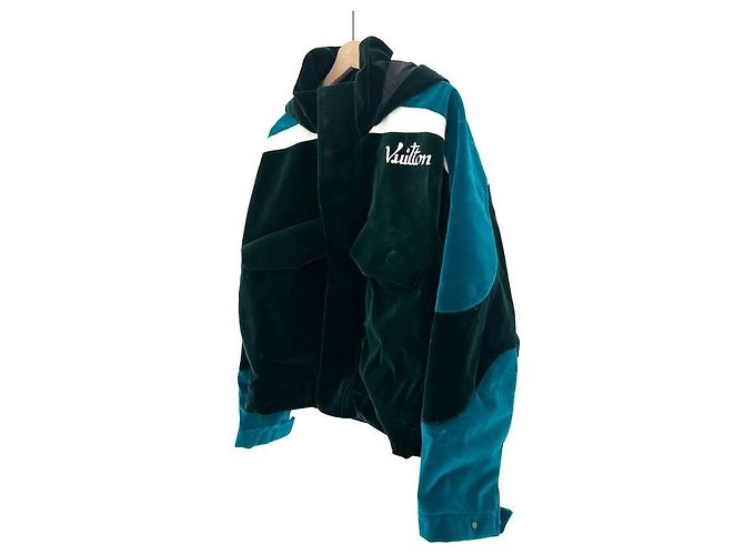 Louis Vuitton Technical Tape Velvet Windbreaker Jacket Blue
