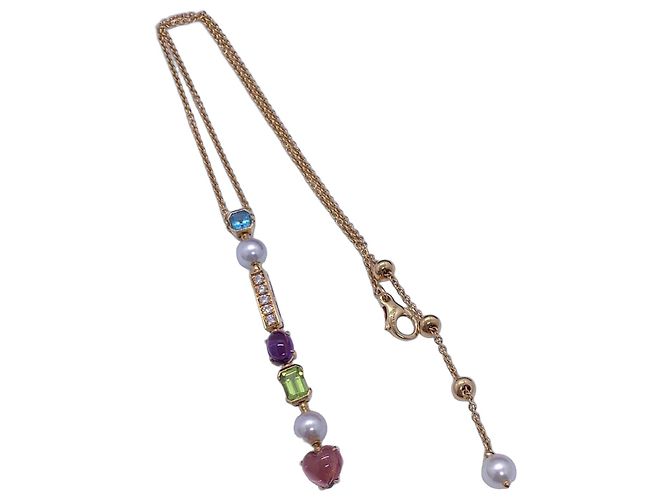 Colar Bulgari em ouro com pedras preciosas e diamantes Dourado