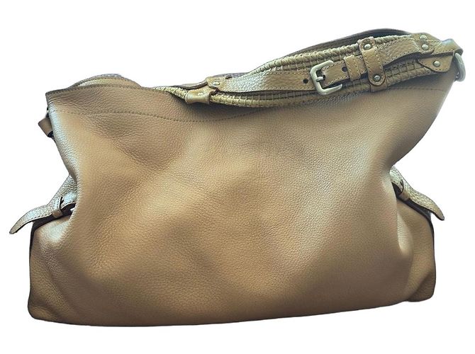 Prada Bolsa Hobo de couro Bege