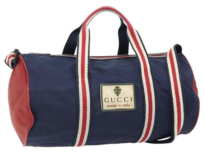 GUCCI Handtasche Nylon 2way Navy Red 189657 Auth ka4408 Rot Marineblau