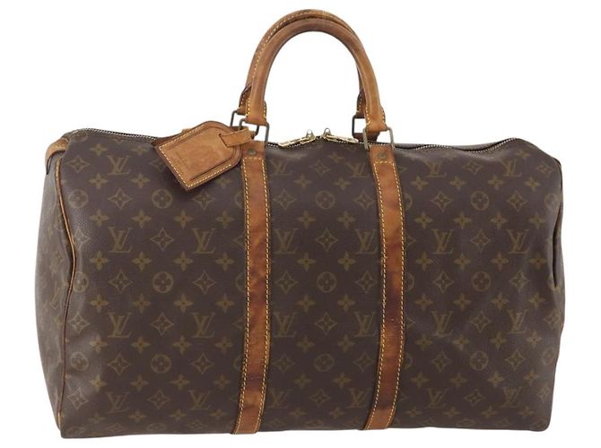 LOUIS VUITTON Bolsa Boston Monogram Keepall 50 M41426 LV Auth 181189 Monograma