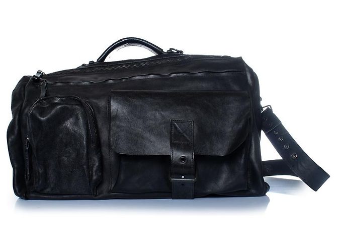 Marsèll Marsell, schwarze Leder-Duffelbag