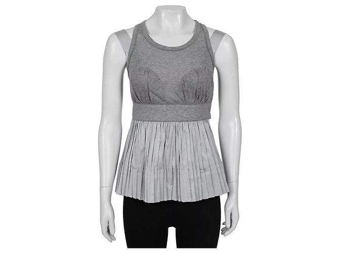 Graues plissiertes Louis Vuitton Tanktop - Größe 36/S gebraucht