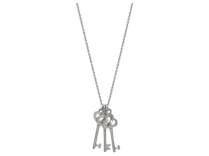 Collana Tiffany & Co. Three Key Heart Crown Oval Argento