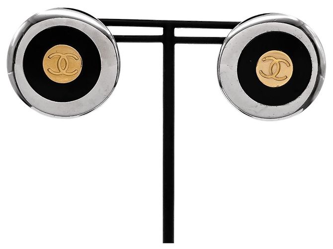 Boucles d'oreilles à clip argentées Chanel