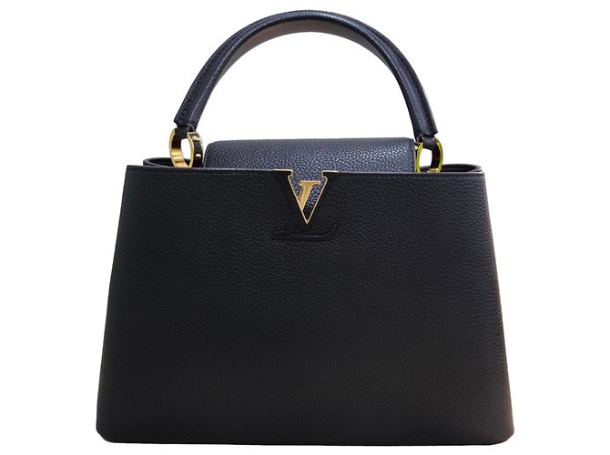 Louis Vuitton Capucines GM Sac à Main Cuir Grainé Noir