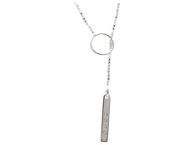 Collana lariat GUCCI in oro bianco 18K Argento