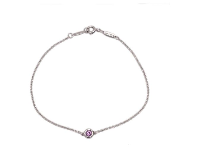 Bracciale con charm Tiffany & Co. in zaffiro rosa Argento