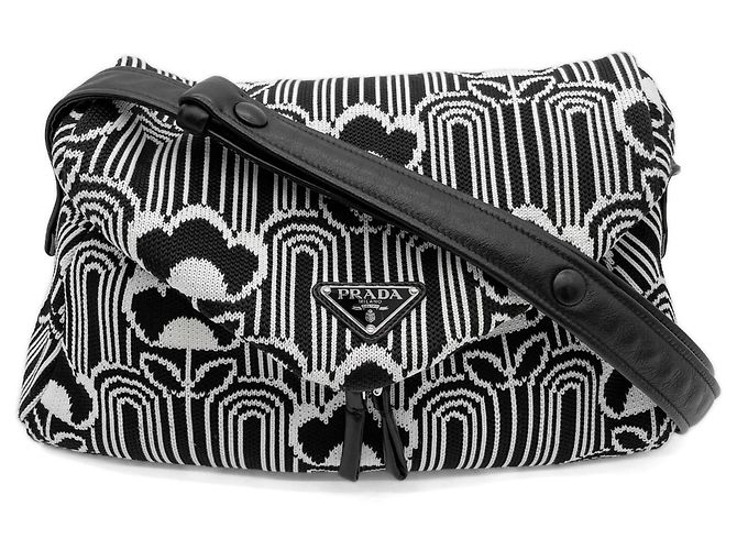 Jacquard Borsa a Spalla Prada Signo Nero