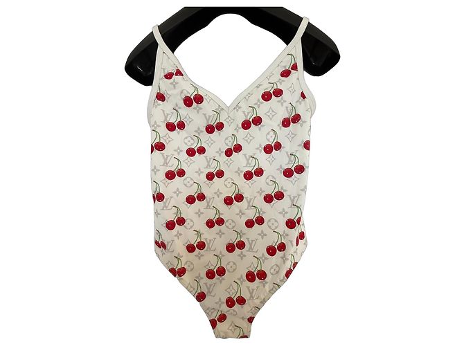 Louis Vuitton Maiô Cherry Monogram Takashi Murakami Branco Vermelho Monograma