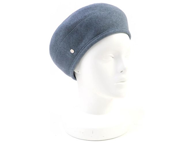 Hermès Hermes Saint Honor Serie Cashmere Beret Grey Light blue