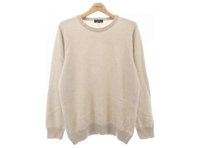 Autre Marque Barneys New York Kaschmir-Mischstrick Weiß Beige