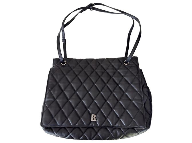 Balenciaga Touch B Bolsa de mão em couro preto acolchoado