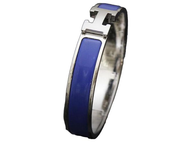 Hermès Click Acier PM Blue Silver Blau