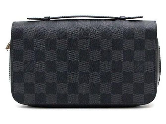 Louis Vuitton Damier Graphite Zippy XL Wallet Pouch Brown