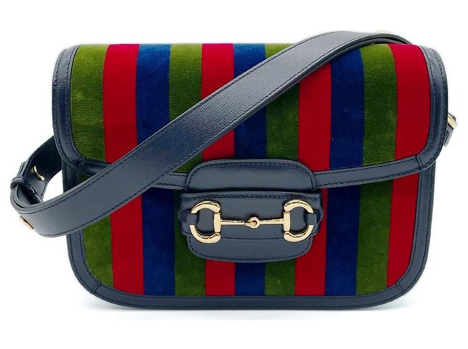 Borsa a Spalla Gucci Horsebit Blu navy