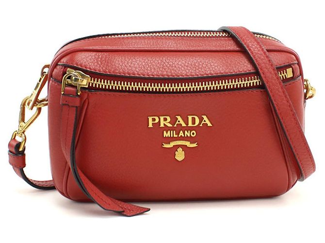 Prada Red Leather Shoulder Bag