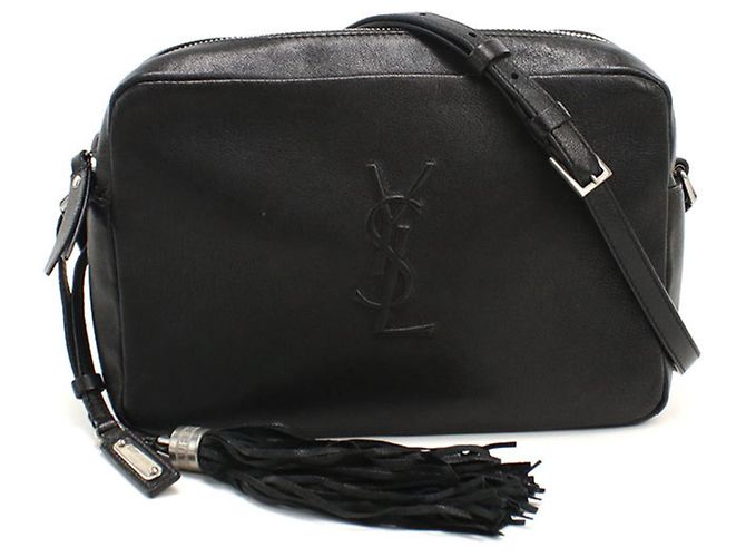 Borsa a tracolla in pelle nera Saint Laurent Nero