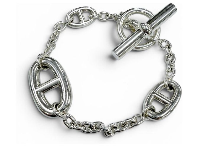 Hermès Hermes Farandole 925 Chaine d'Ancre Bracelet Charme Argenté