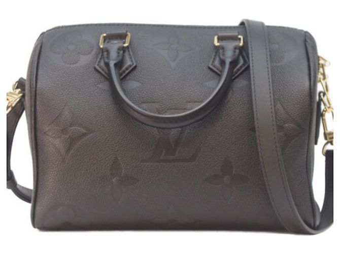 Borsa a tracolla Louis Vuitton Monogram Empreinte Noir Speedy 25 Nero