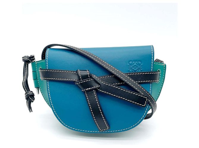 Bolsa de ombro Loewe Gate Bag Mini Azul Verde