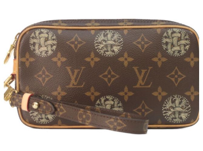 Louis Vuitton x Christopher Nemeth Monogram Pochette Volca Clutch Bag Castaño
