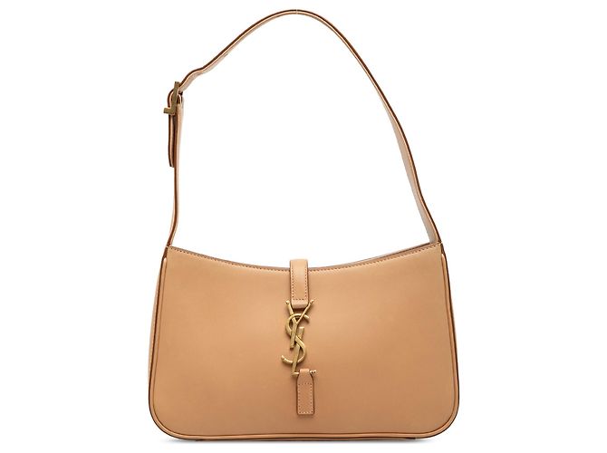 Saint Laurent Le 5 a 7 em couro de bezerro liso marrom Castanho claro