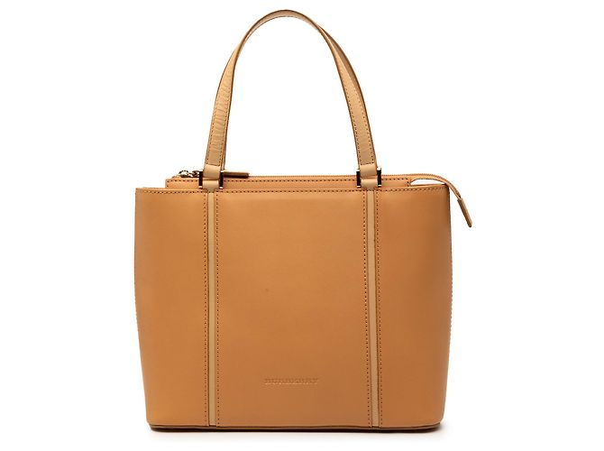 Tote de couro marrom Burberry Caramelo