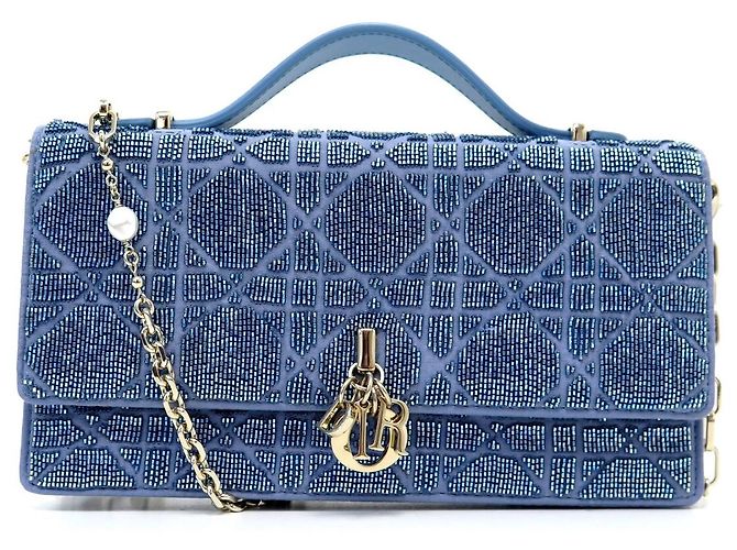 Christian Dior NOVA BOLSA MY DIOR MINI MICRO PERLAS CANNAGE S0980OIBE AZUL