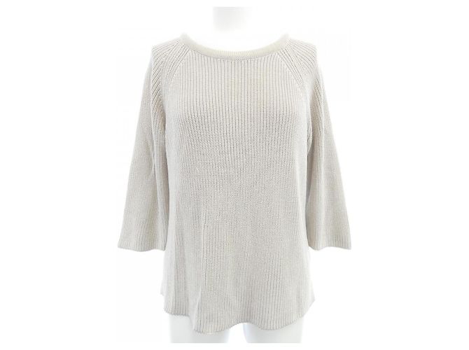 Top de punto de seda Hermès beige