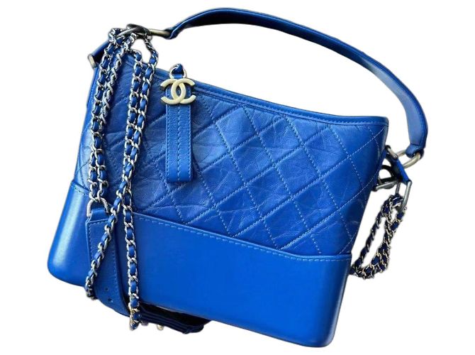 Chanel Gabrielle Borsa a Tracolla in Pelle Blu