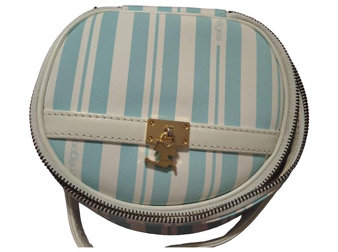 Courreges Courrèges Pequeño Neceser a Rayas Blanco Azul