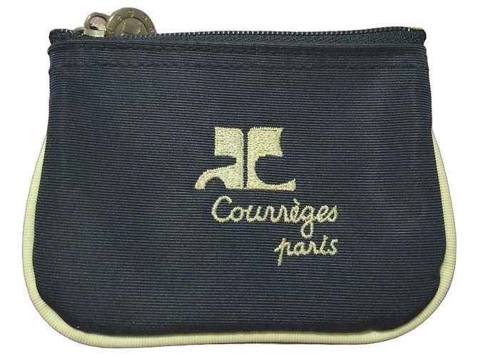 Courreges Courrèges Paris Navy Blue Canvas Zipped Pouch
