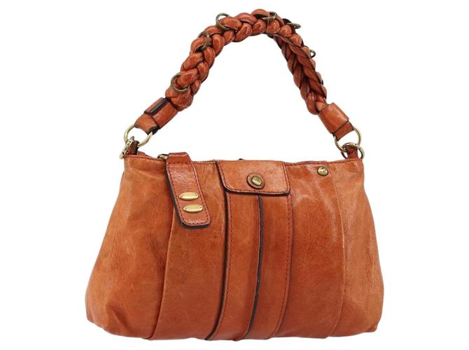 Chloé Chloe Eloise Handtasche Leder Orange Gold Auth bs35145 Golden