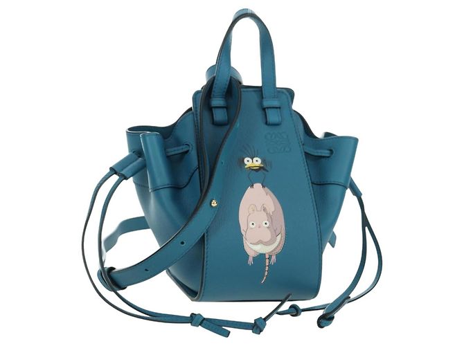 LOEWE Studio Ghibli Hammock Mini Hand Bag Leather 2way Blue Auth 179863SM Blau