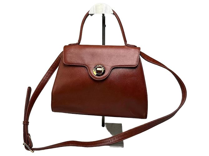Vintage Givenchy strukturierte Lederhandtasche Rostgold Rot