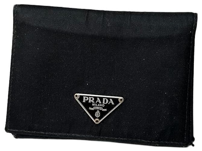 Vintage Prada Nylon Wallet Black Silver