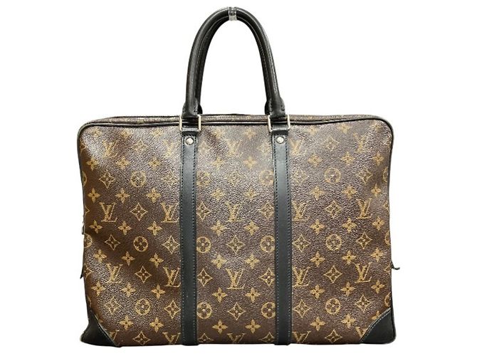 Bolso Portadocumentos Voyage Monogram Macassar Louis Vuitton Castaño
