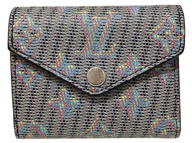 Cartera Bi-fold Louis Vuitton Monogram LV Pop Zoe Rosa Azul Amarillo