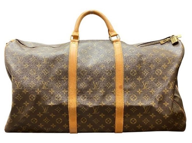 Louis Vuitton Monogram Keepall Bandoulière 60 Handbag Brown