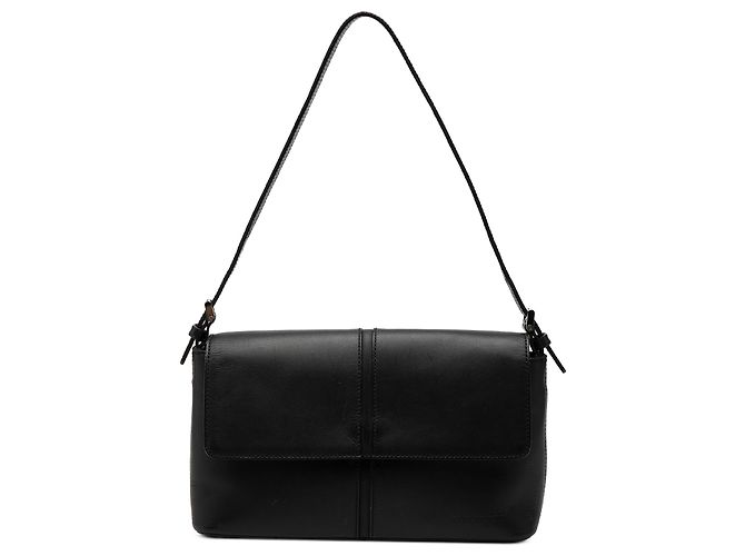 Borsa a tracolla con patta in pelle nera Burberry Nero