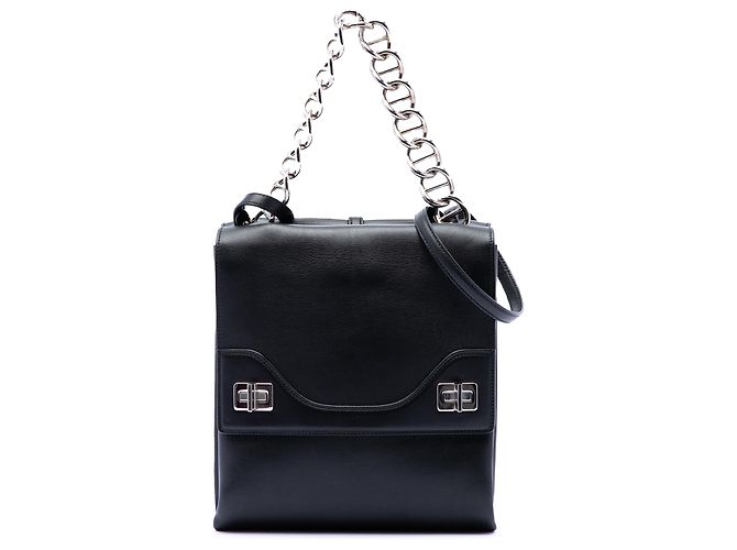 Borsa Prada Black Soft Calf Double Turnlock Nero 