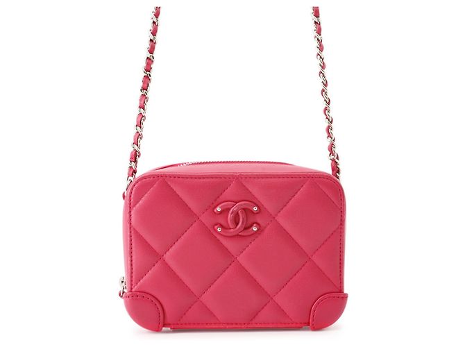 Bolsa de Alça Chanel Pink Matelassé Chain Rosa